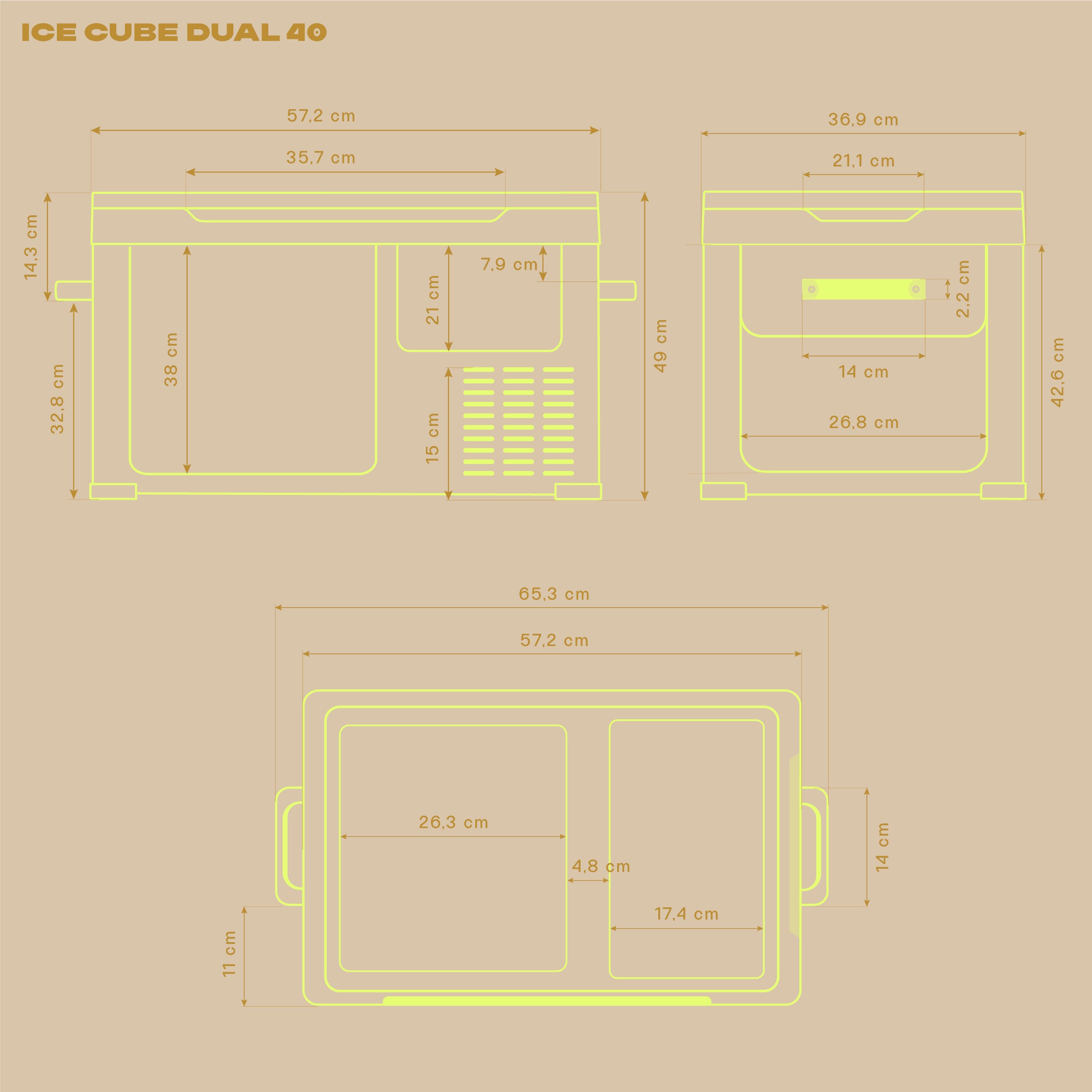 ICECUBE DUAL 40 Kompressor-Kühlbox, 12/24/230V
