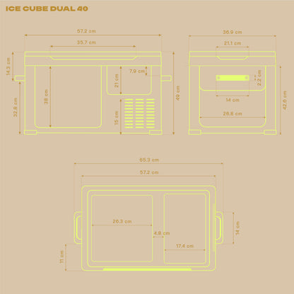 ICECUBE DUAL 40 Kompressor-Kühlbox, 12/24/230V